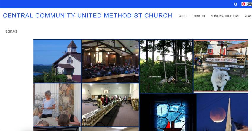 Award Winning Church Websites of 2022 - Central Community United Methodist Church, Shell Knob, MO
