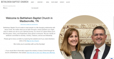 Best Church Websites 2022 Award Winner! - Bethlehem Baptist Church in Madisonville, TN