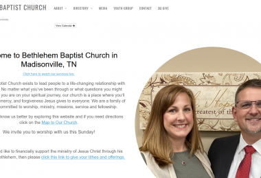 Best Church Websites 2022 Award Winner! - Bethlehem Baptist Church in Madisonville, TN