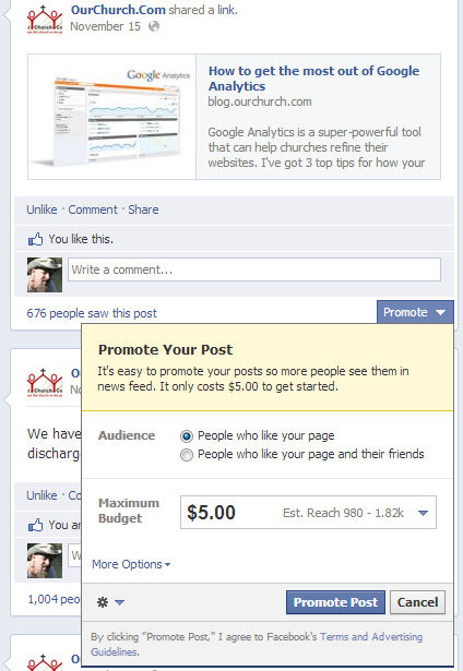 facebook promote screenshot