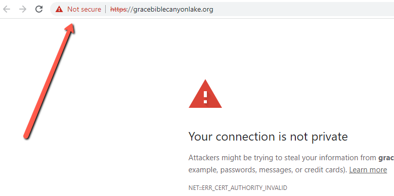 not secure website