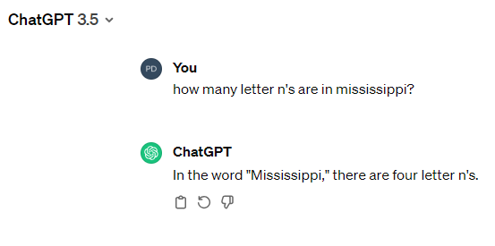 chatgtp: how many ns in Mississippi