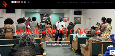 Church website hosting for Shining Light C.O.G.I.C.
